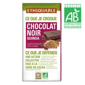 Chocolat noir Quinoa Cacao 65% Pérou/Haiti 100gr