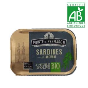 Sardines à l'ancienne à l'huile d'olive vierge extra bio 115 gr Penmarc'h