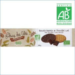 Biscuits nappés chocolat lait BIO paquet 200g