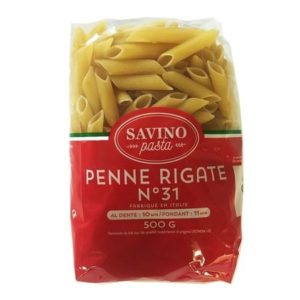 Pâtes Penne Rigate n°31 500g Savino Pasta