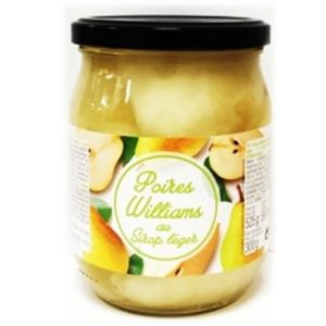Poires Williams au sirop léger bocal 300g