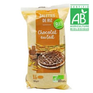 Galettes de riz chocolat Lait BIO paquet 100g