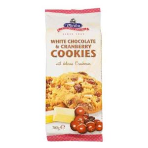 Cookies chocolat blanc & cranberries paquet 200g