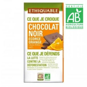 Chocolat Noir écorce d'orange Bio 100 grs