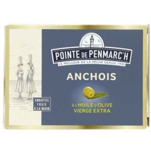 Anchois entiers à l'huile d'olive vierge extra 115gr "Pointe de Penmarc'h"