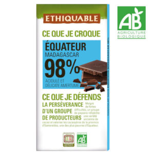 Chocolat Noir 98% Equateur BIO 100 grs