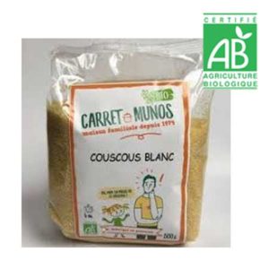 Couscous blanc carret munos Bio 500 grs