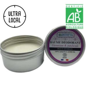 Déodorant solide végétal BIO – Géranium et Patchouli