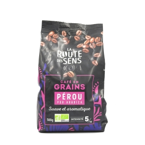 Café en grains BIO Origine Pérou paquet 500g