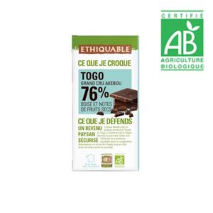 Chocolat Noir 76% Togo BIO 100 grs